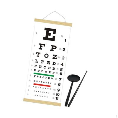 Tabella Optometrica da Parete con Puntatore Manuale Occluditore per Esame Casa Scuola