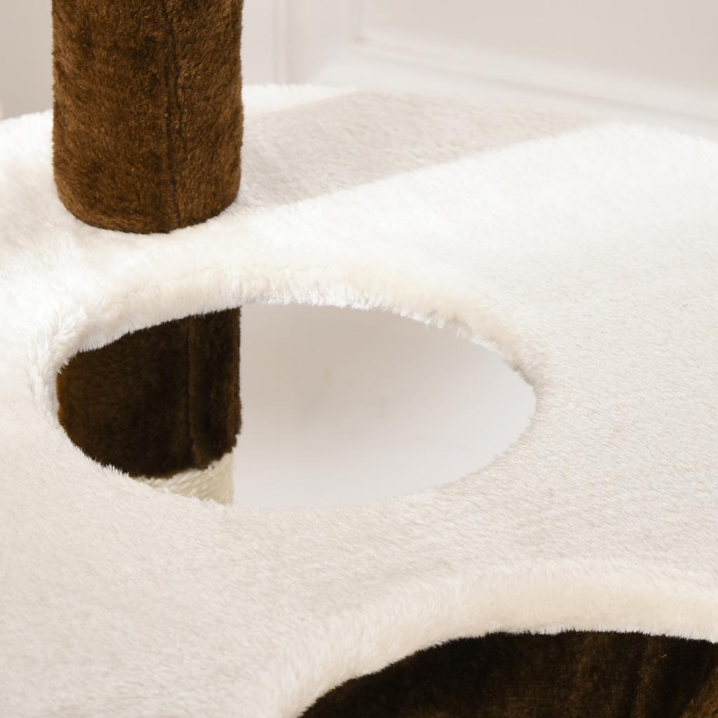 XXL Cat Tree 153H cm with Cat Cave, Hammock, Climbing Tree for Cats, Plush Brown for Play & Relaxation