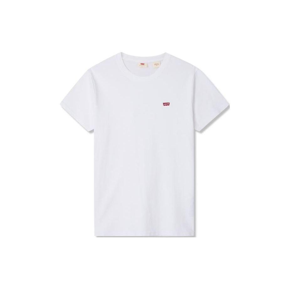 Levis Solid Color Casual Round Neck Short Sleeve T-Shirt Men Tops White A7850-0006