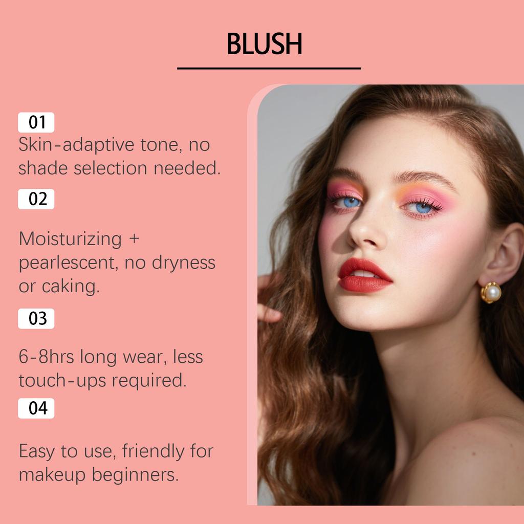 Temperaturwechselnder Rouge, Natürlich Rosafarbener Ton, Vergoldete Rouge-Creme, Glatte Textur Geeignet für den täglichen Gebrauch