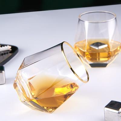 2pcs/1pcs Hexagonal Glass Gift for Friend 320ml Colorful Transparent Drinkware Whiskey Wine Cups Household Juice Cup Water Cups