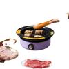 220V Electric Grill Barbecue Machine Home Electric Hot Pot Multi Cooker with 2 Pots