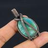 Aquamarine 999 Copper Wire Wrapped Pendant, Handmade Gemstone Pendant Jewelry, Gifts For Wife Brand New Pendant