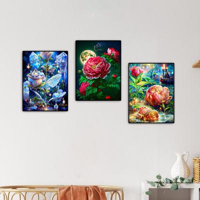 Sada 1 sady diamantových obrazů s krásným květinovým vzorem 5D DIY s kamínky
