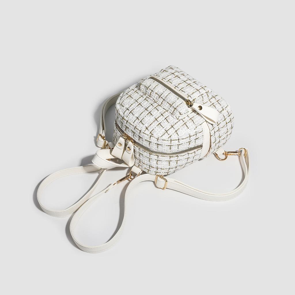 Backpack Women's New Fashion Casual Woolen Backpack Niche Design High-end Commuter Women's Backpack