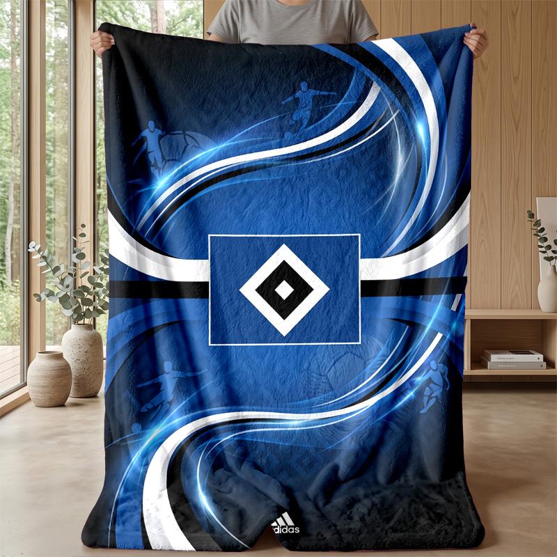 Hamburger SV Football Print Flannel Blanket, Soft Warm Lightweight Throw Blanket for Sofa Bed Camping