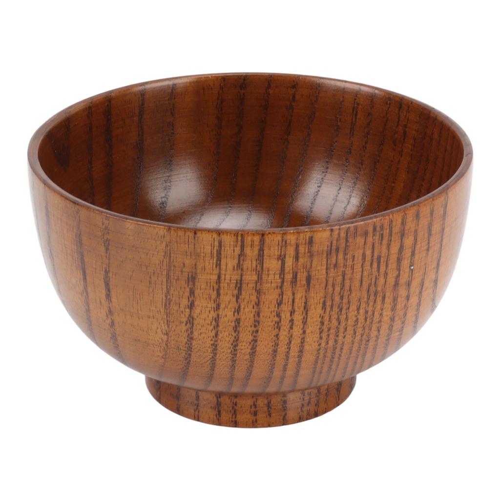 Handmade Wood Bowl Japanese Style Wooden Bowl Serving Tableware for Noodles Rice Soup Dip Salad