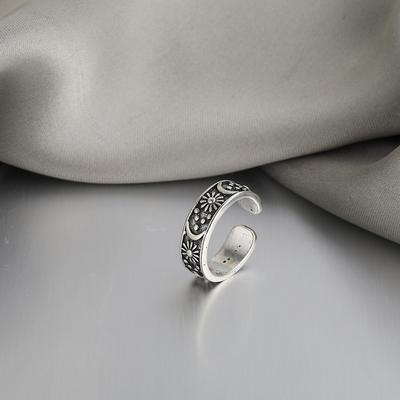 Vintage Sun Moon Stars Ring For Women Men Silver Color Punk Gothic Ring Unisex Accessories Handmade Designer Jewelry Lover Gift