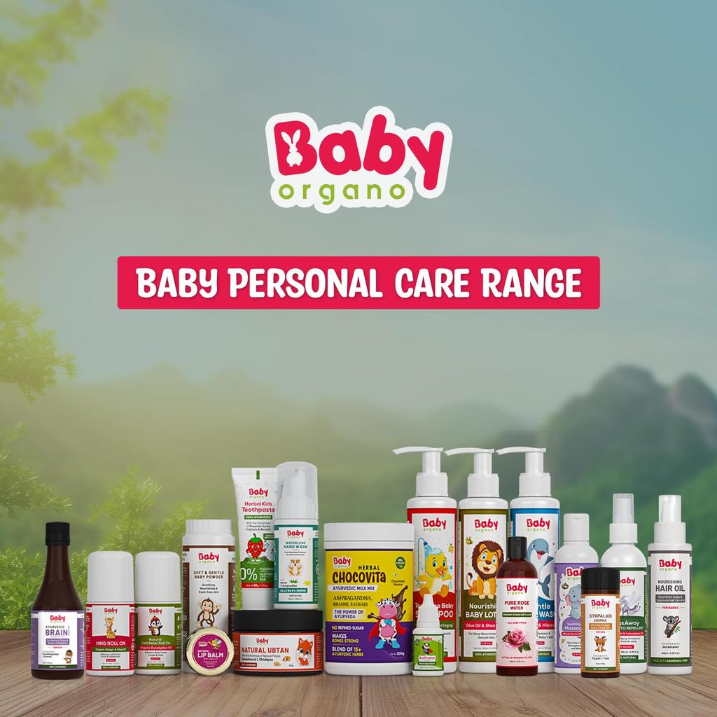 Babyorgano Natürliches Babyhaaröl & Babyshampoo, Baby-Körperlotion 0-3 Jahre | Babypflege-Kombipack für Neugeborene
