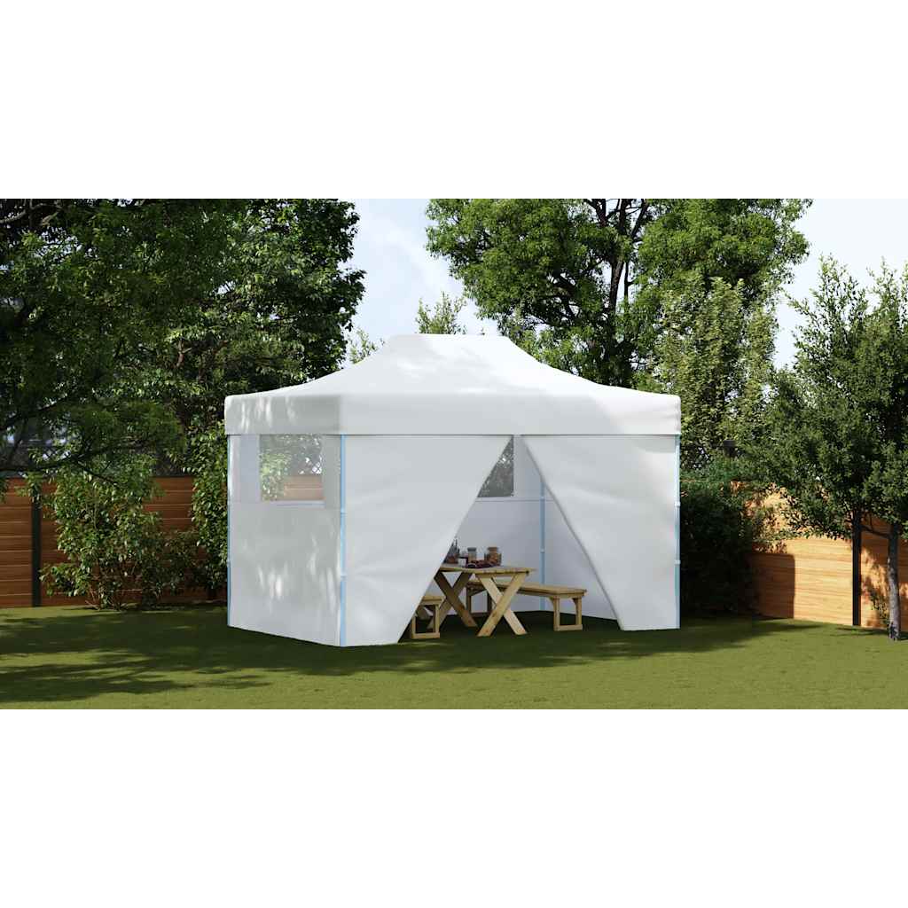 vidaXL Pro Party Tent Foldable with 4 Side Walls 280x410x315 Cm Steel White