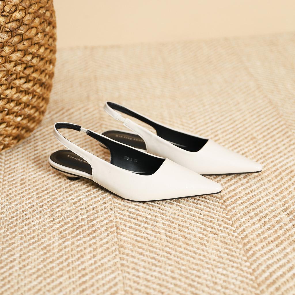 139-3 French Temperament Pointed Trip Strap Single Shoes Casual New Thin Light Mouth Low Heel Shoes Women's Flat Shoes