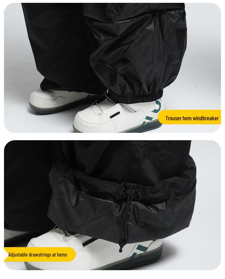 Unisex nepromokavé lyžařské kalhoty - Hřejivé, volný střih pro zimní snowboarding