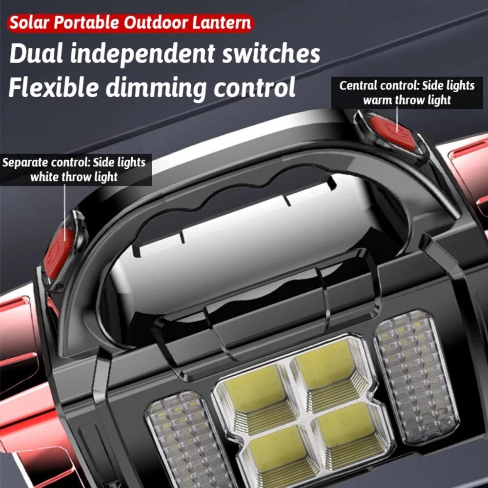 Portable Powerful USB Rechargeable Flashlights Solar LED Light With COB Work Light Charge Mobile Phone Camping Lamps