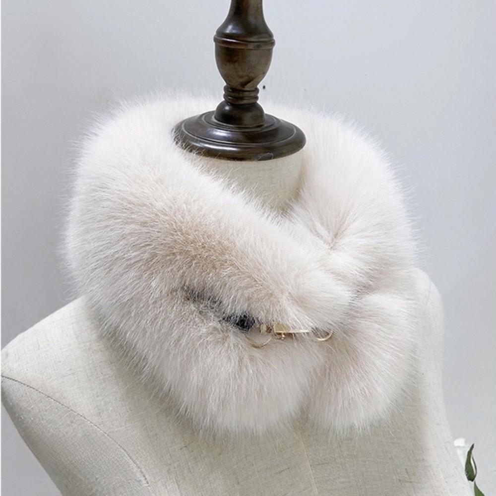 Elegant Faux Fur Neck Collar Fluffy Neck Protection Scarf Soft Winter Warm Coat Fake Collar
