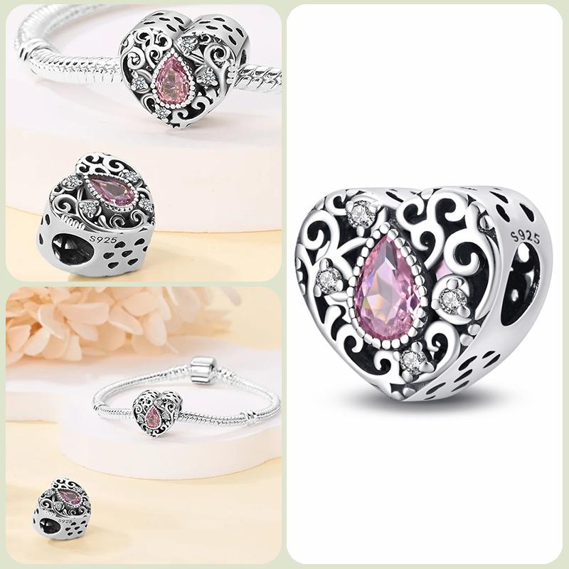 Modne koraliki zawieszki S925 ze srebra próby 925 w stylu klasycznym i romantycznym z motywem żółwia lotosu, odpowiednie do oryginalnej bransoletki DIY na prezent