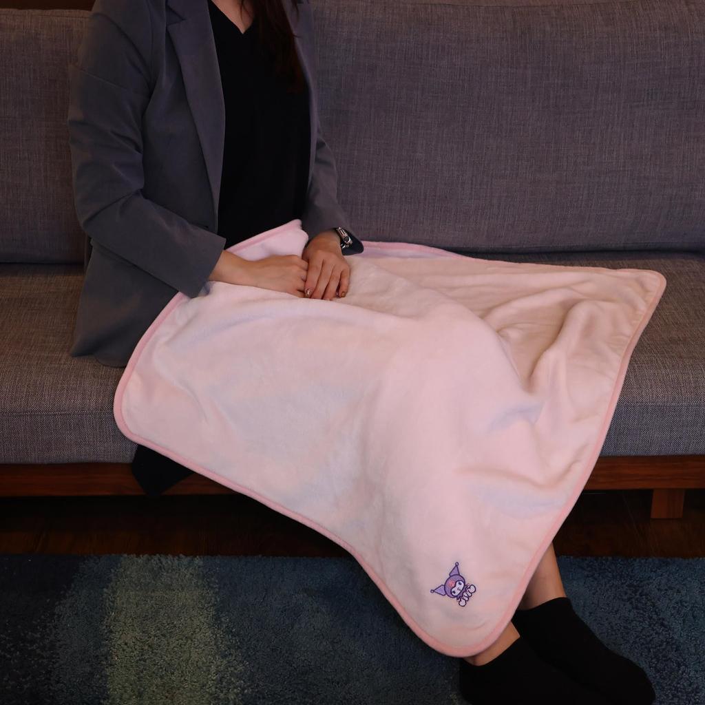 Marushin Sanrio Kuromi Mascot Blanket with Drawstring 70cm H X 100cm Winter Product 3245011900 Bag, Approx. W, Cute, Fluffy, Stylish, Warmer, Number