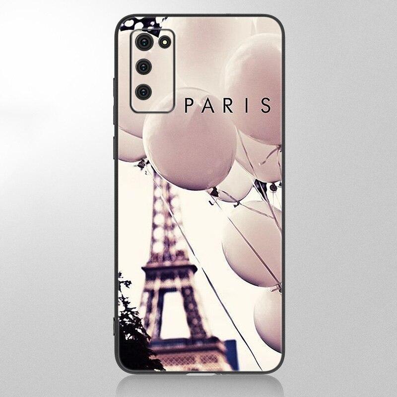 Love Paris Eiffel Tower Case For Samsung Galaxy A12 A02S A22 A32 A52 A72 A71 A51 A41 A31 A21 A11 A50 A70 A10S A20S Black Cover