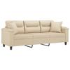 VidaXL 3-seater Sofa with Cream Pillows 180 Cm Microfiber Fabric, Sofa, Living Room Sofa, Three-seater Sofa, Sofa 3200981