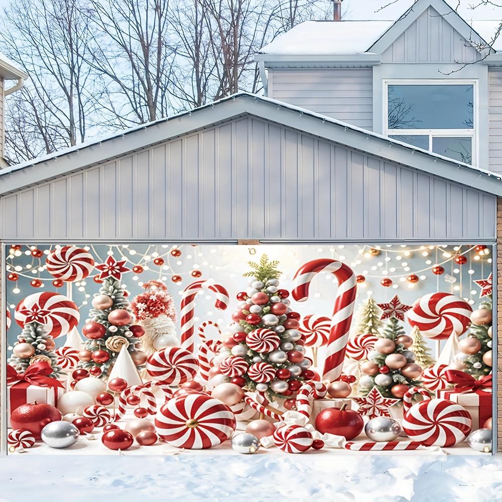Christmas candy world scene garage door banner, suitable for birthdays, holidays, parties, multiple sizes to choose from