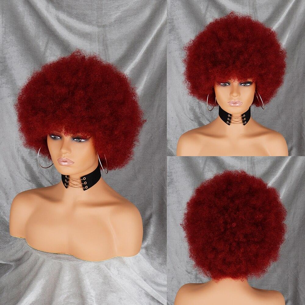 XINRAN Afro-Perücke für Damen, kurz, verworren, lockig, flauschig, Kunstfaser, kurz, halb schwarz, halb weiß, für den Alltag