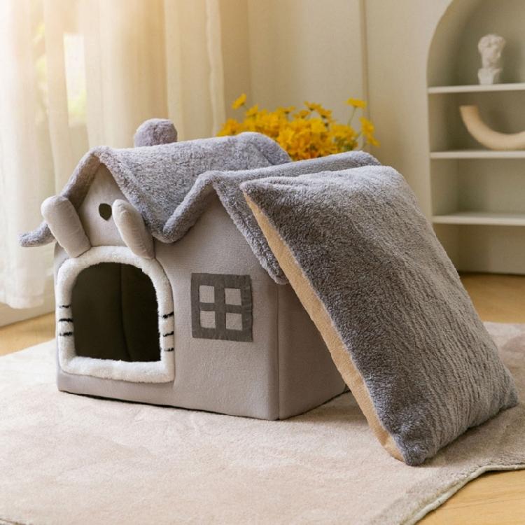 Cat Bed Deep Sleeping Bed Dog Winter House Cute Detachable Enclosed Pet Tent