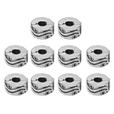 10 pezzi Perline con Clip di Blocco Argento Antico Bracciale Clip di Posizionamento Antiscivolo Perline con Fibbia Fai da Te Fatto a Mano