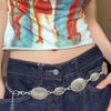 Inspired Vintage Silver Leaf Design Metal Waist Chain For Women Chic Bohemian