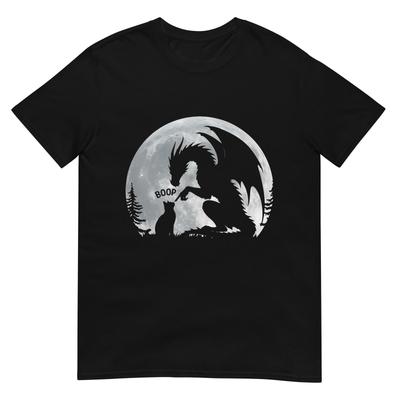 Dragon Boop Cat Under Full Moon Funny Cute Fantasy Night TShirt