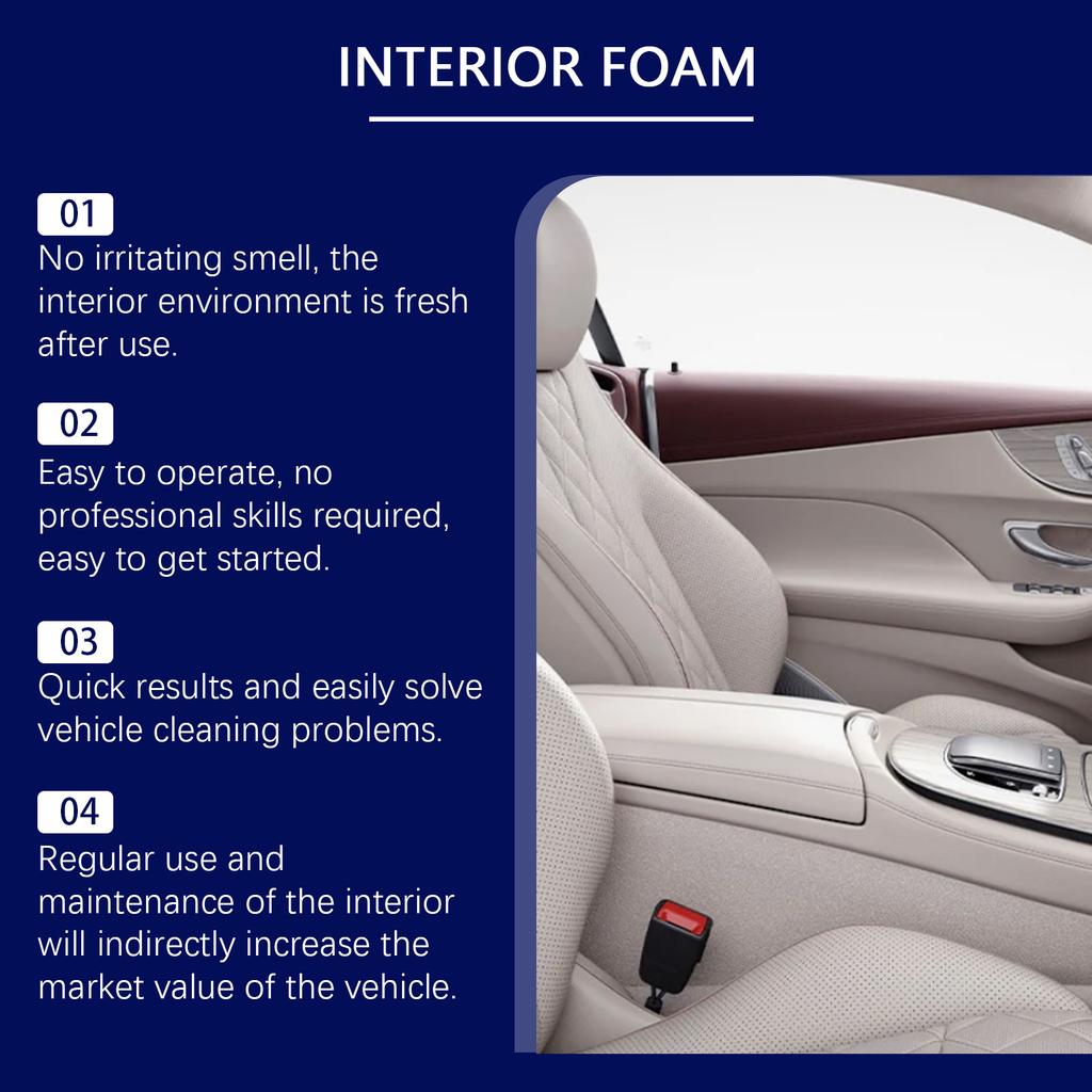 Multifunctional Car Interior Foam Cleaner Car Interior Leather Seat Stain Removal Foam Cleaner 120ml
