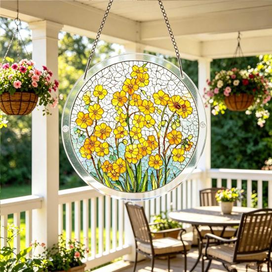 Window Hanging Acrylic Puzzles Suncatcher Stained Glass Style DIY Jigsaw Puzzle Craft