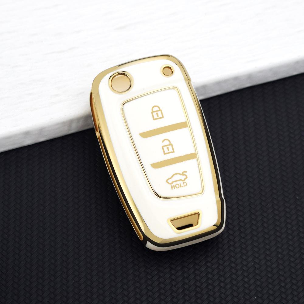 3 Buttons Tpu Car Key Case Cover For Hyundai Tucson For Hyundai I30 Accent Tucson Ix35 Solaris Elantra Kona Celesta Sonata Rings