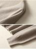 Women's 100% Wool V-Neck Cardigan Sweater - Solid Color, Long Sleeve, Short Jacket for Autumn/Winter