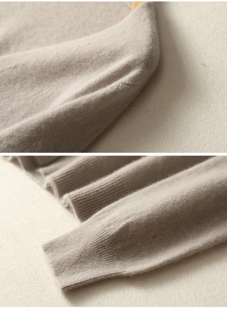 Women's 100% Wool V-Neck Cardigan Sweater - Solid Color, Long Sleeve, Short Jacket for Autumn/Winter