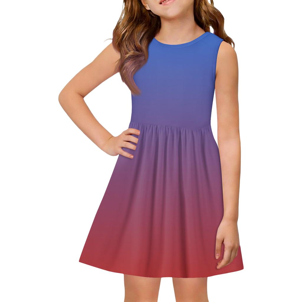 Sommer-Prinzessinnenkleid für Mädchen - A-Linien-Weste mit eingesetztem Rock