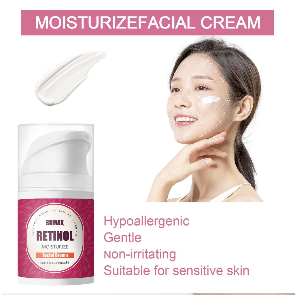 50ml Pressed Jar Retinol Face Cream Mooth Delicate Radiant and Translucent Rapid Absorption of Skin Retinol Anti Aging Serum