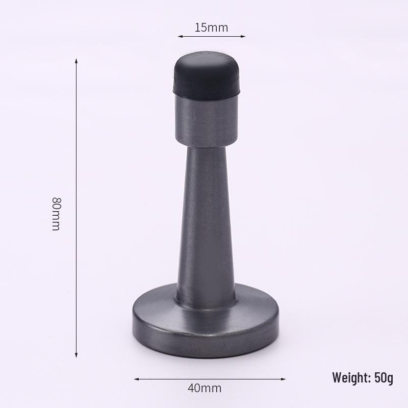 Stanzloser Türstopper und Türbegrenzer aus Aluminiumlegierung mit Antikollisions-Gummistopfen für Glastüren
