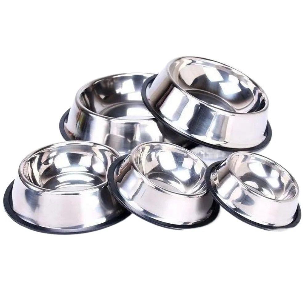 Stainless Steel Metal Feeder Bowl Anti Tip Drinking Water Bowl Pet Cat Dog Bowl  Pet Accessories