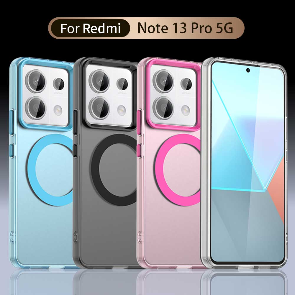 Magsafe Matte Phone Case For Xiaomi Redmi Note 13 13 Pro 13 Pro+ 5G/4G 13R Pro Magnetic Wireless Charging Shockproof Back Cover