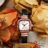 Yeni Moda Kadın Lüks Kare Deri Saat Kadın Retro Kol Saatleri Öğrenciler Günlük Kuvars Saatler Hediyelik İçin Reloj Mujer
