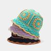 Cotton Knit Garden Bucket Hat - Hollow Crochet Sun Hat for Women Vacation Style with Breathable & Artistic Design