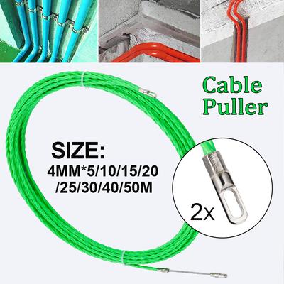 4mm 5M-50M Fiberglass Cable Push Pullers Guide Device Threader Duct Snake Rodder Fish Tape Wire Wiring Installation Aid Tool