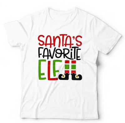 Santa's Favourite Elf T Shirt Unisex and Kids Cute Funny Christmas Xmas Gift