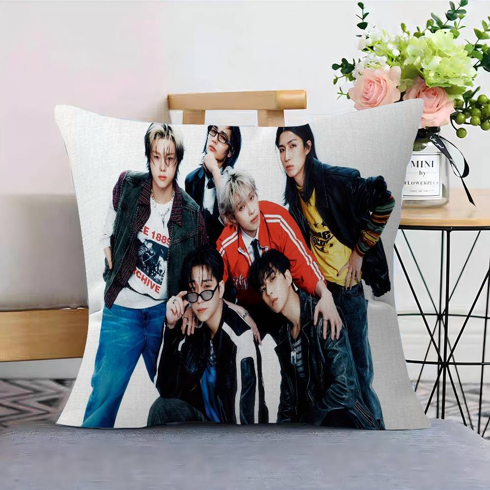 Band X-Xdinary Heroes Pillow Covers Cartoon Sofa Decorative Home Double-Sided Printing Short Plush Cute Cushion Cover