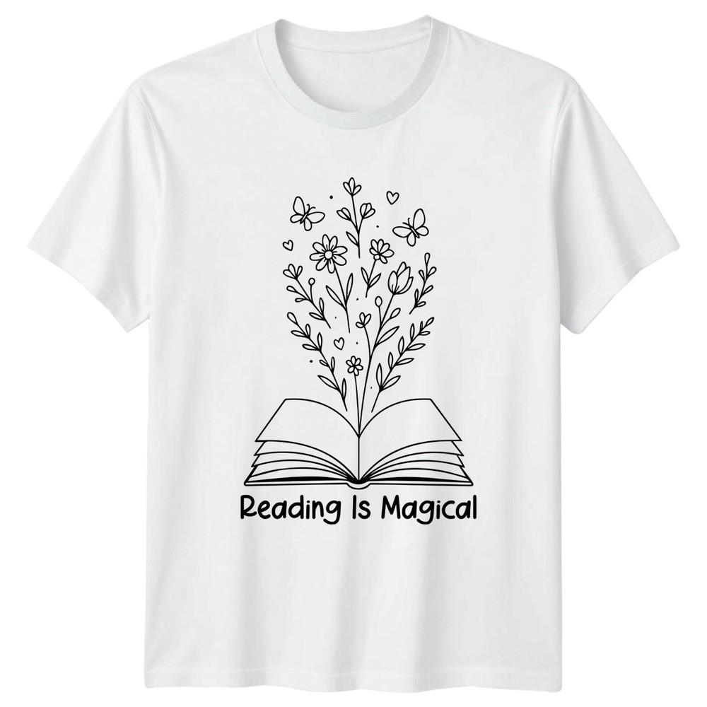 Reading Is Magical TShirt Book Lover Floral Whimsical Birthday Gift S