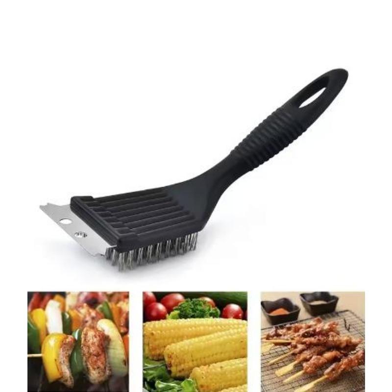 2 Pezzi Spazzole Non-stick per Griglia Barbecue BBQ con Setole in Filo di Acciaio Inossidabile e Manico Strumenti Durevoli per Cottura BBQ