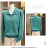 Elderly Women's Pure Wool Knitted Cardigan, Loose Plus Size Outerwear for Spring and Autumn