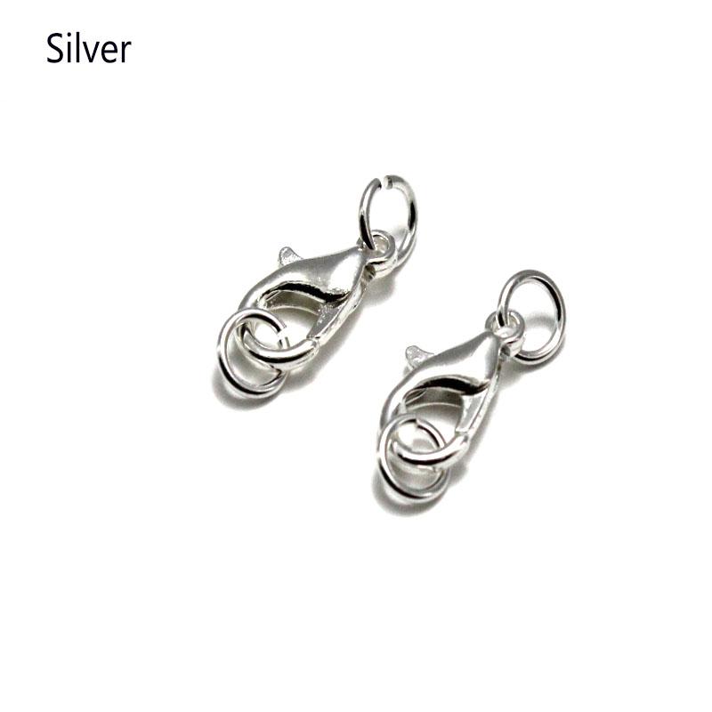 50pcs Silver Plated Alloy Lobster Clasp Hooks and Jump Ring for Necklace Bracelet Chain Connectors DIY Jewelry Findings Supplies