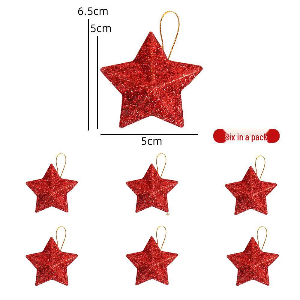 Gold Glitter 3D Five-Pointed Star Christmas Tree Ornaments
