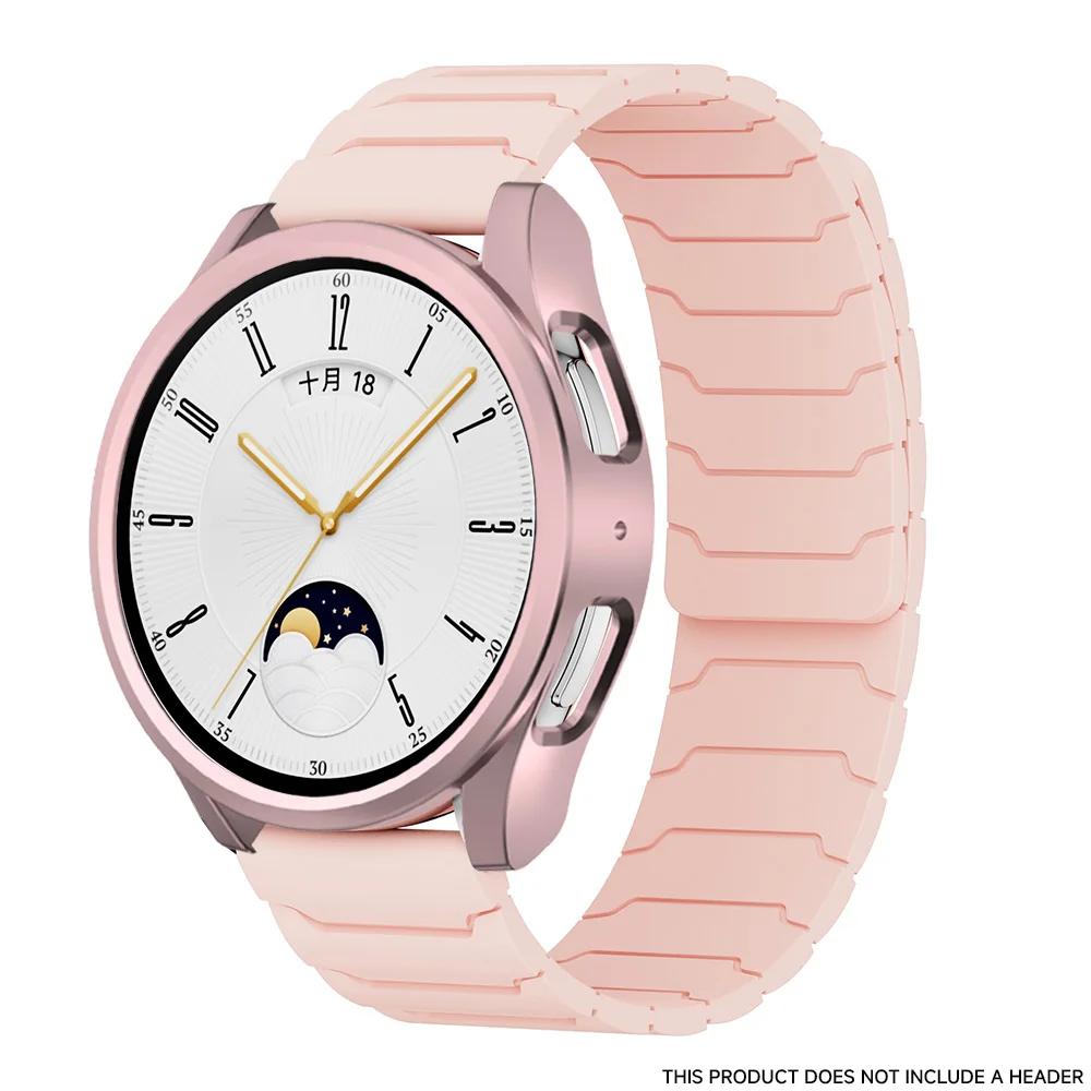 Magnetic Strap + Case For Samsung Galaxy Watch 7/6/5/4 40mm 44mm PC Hollow Protector Bumper Cover Magnetic Silicone Watchband