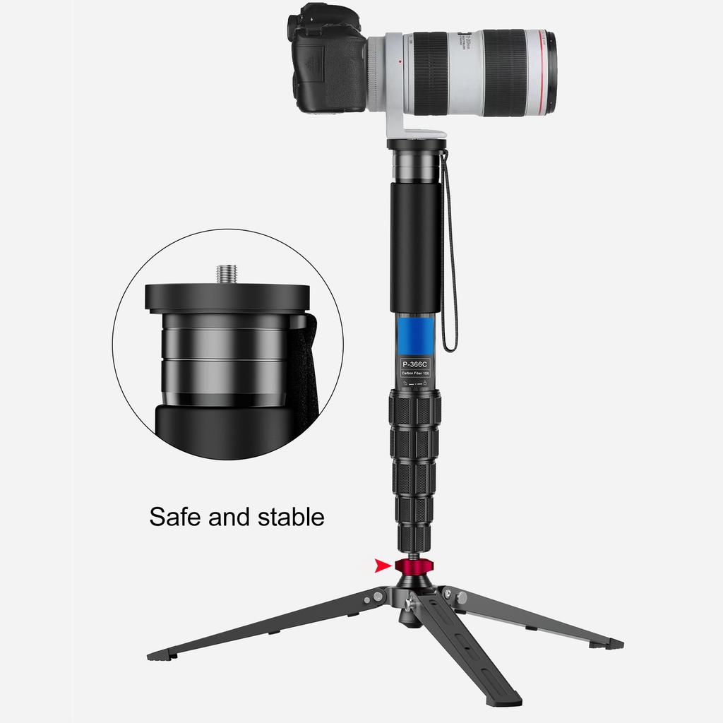 Camera Monopod 6 Section Telescopic Carbon Fiber Anti Slip Portable Travel Monopod for DSLR Camera Photography Phone Live Streaming Stand